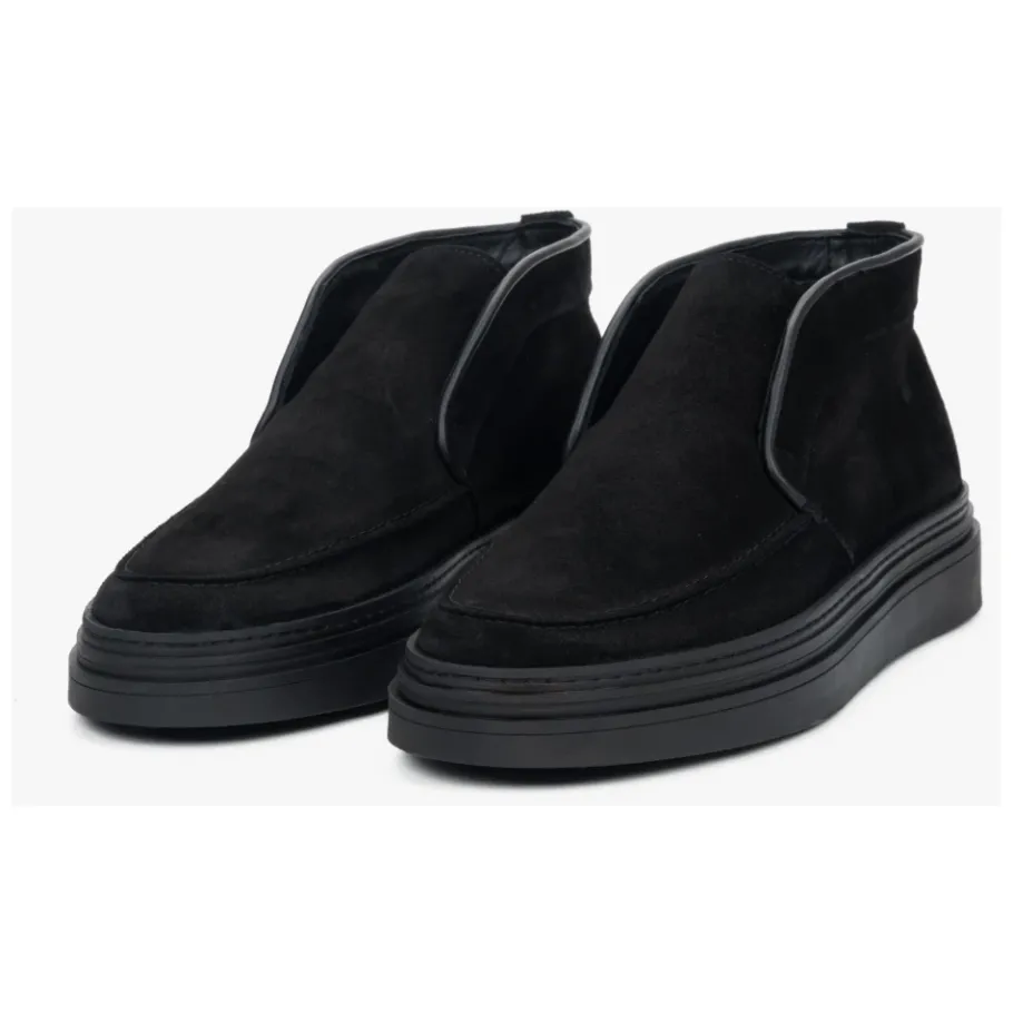 Estro Heren e Warme Verhoogde Loafers gemaakt van Echt Italiaans Premium Velours-Heren Laarzen