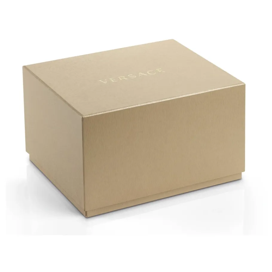 Versace Herenhorloge Zwart Leer Goud Zilver GMT-Heren Horloges