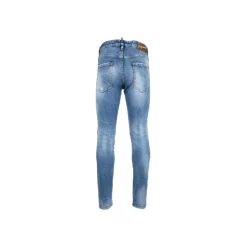 Dsquared2 Herenknoop Jeans met Leren Patch-Heren Jeans