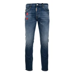 Dsquared2 Herenknoop Jeans met Pac-Man Details-Heren Jeans