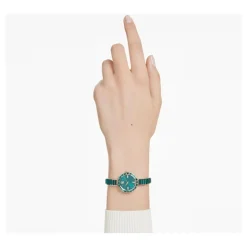 Swarovski Horloge Unisex Matrix Bangle 25 mm Groen/Champagne‑Goud 5690808-Heren Horloges