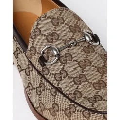 Gucci Horsebit Loafer GG Supreme Canvas-Heren Instappers & Slip Ons