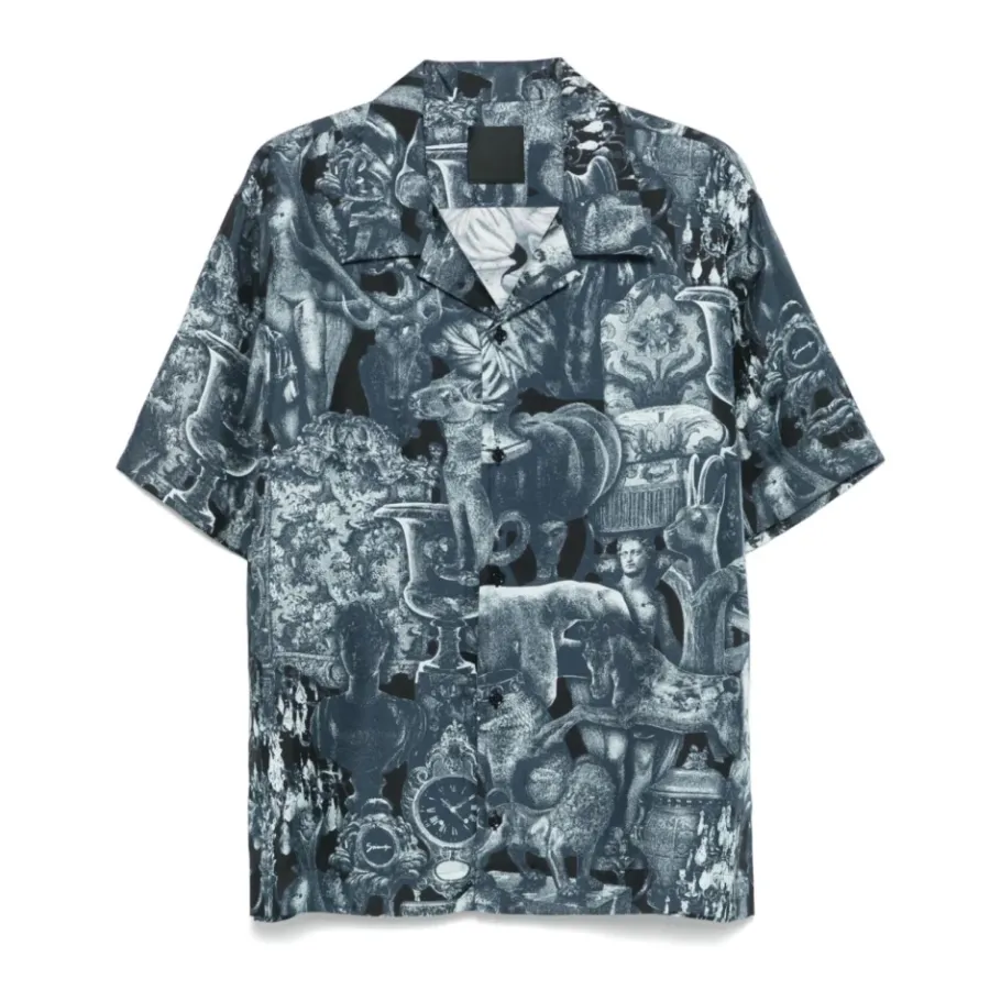 Givenchy Hubert Objects Print Zijden Overhemd-Heren Overhemden