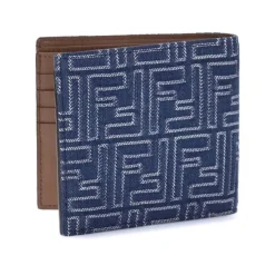 Fendi Iconische FF Motief Denim Portemonnee-Heren Portefeuilles