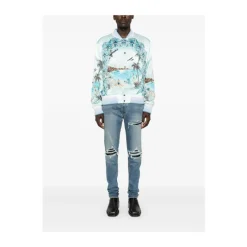 Amiri Indigo e Distressed Skinny Jeans-Heren Jeans