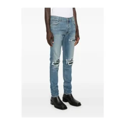 Amiri Indigo e Distressed Skinny Jeans-Heren Jeans