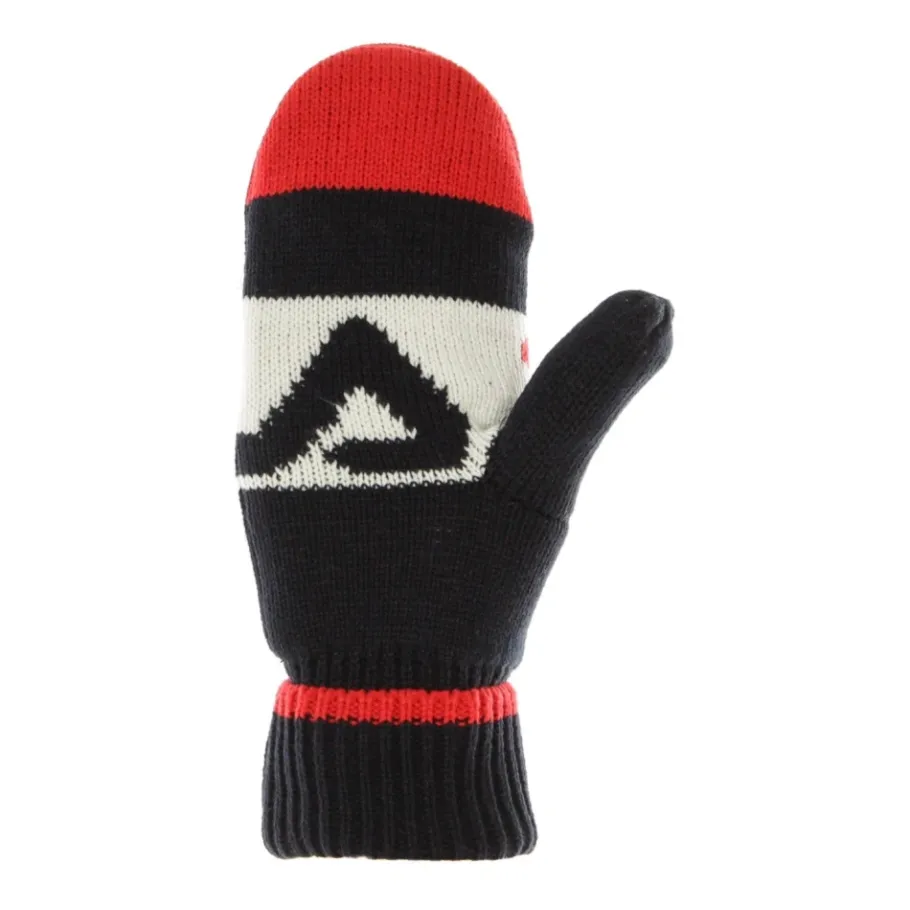 Fila Intarsia Gebreide Herenhandschoenen Zwart/Rood/Wit-Heren Handschoenen