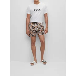 Hugo Italiaanse Slider Sandalen met reliëflogo-Heren Slippers