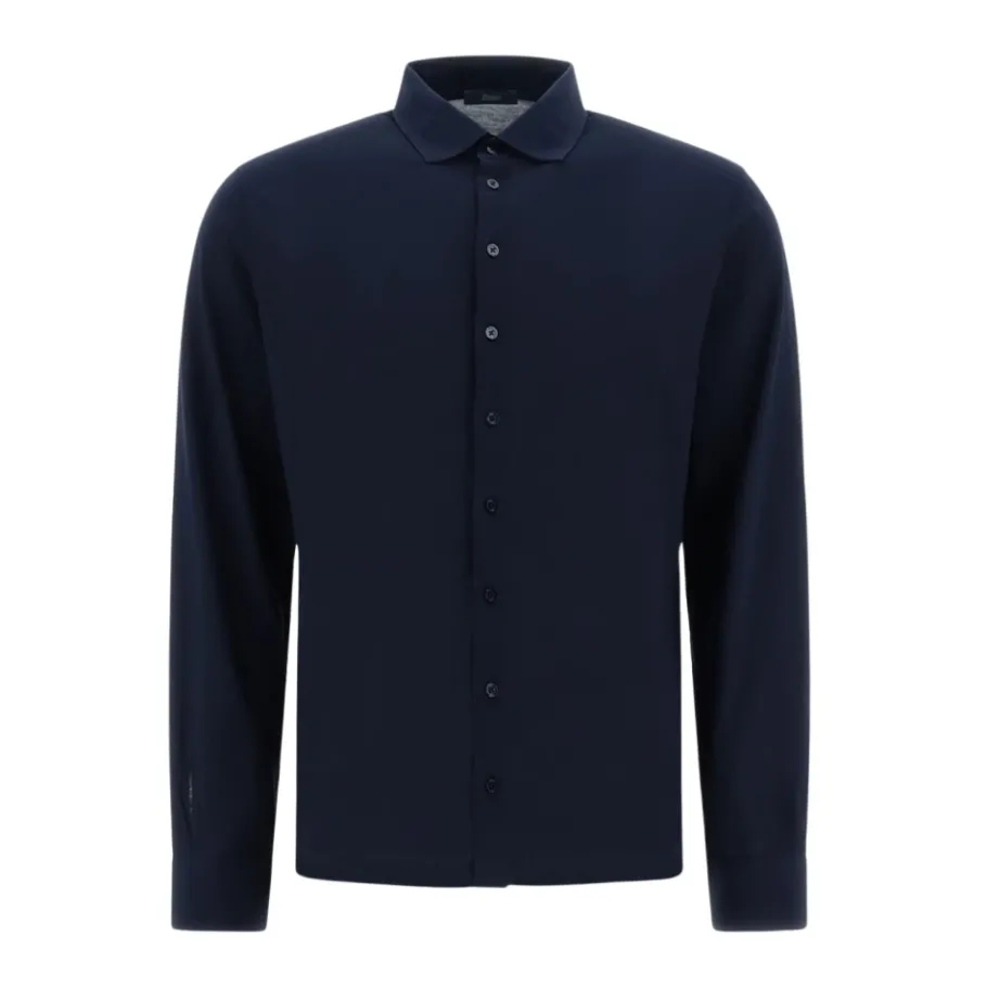 Herno Jersey Crepe Polo Shirt-Heren Overhemden