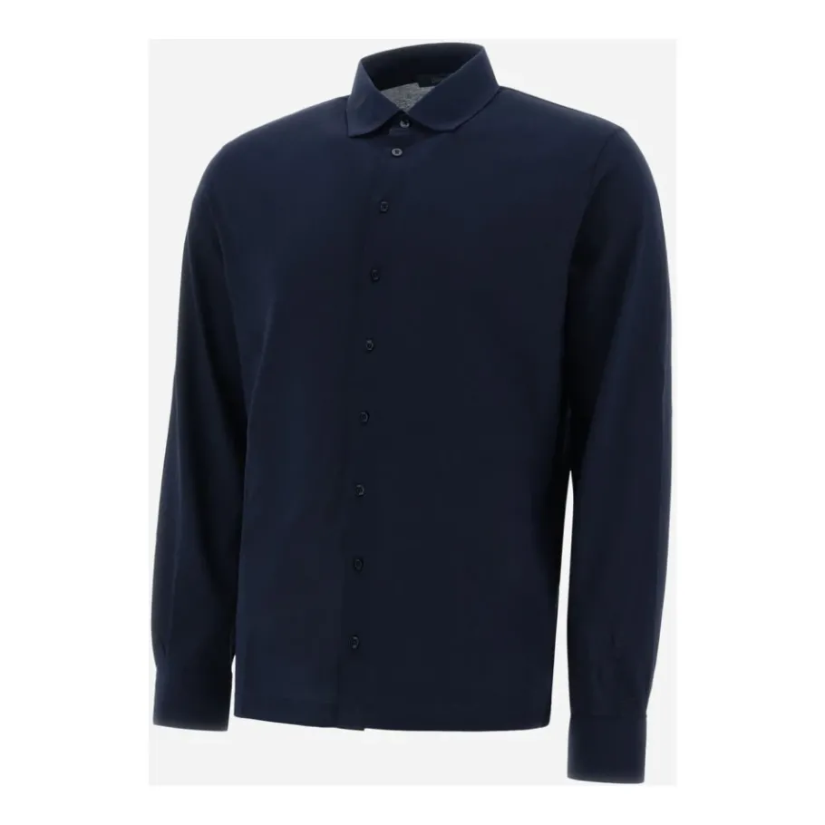 Herno Jersey Crepe Polo Shirt-Heren Overhemden