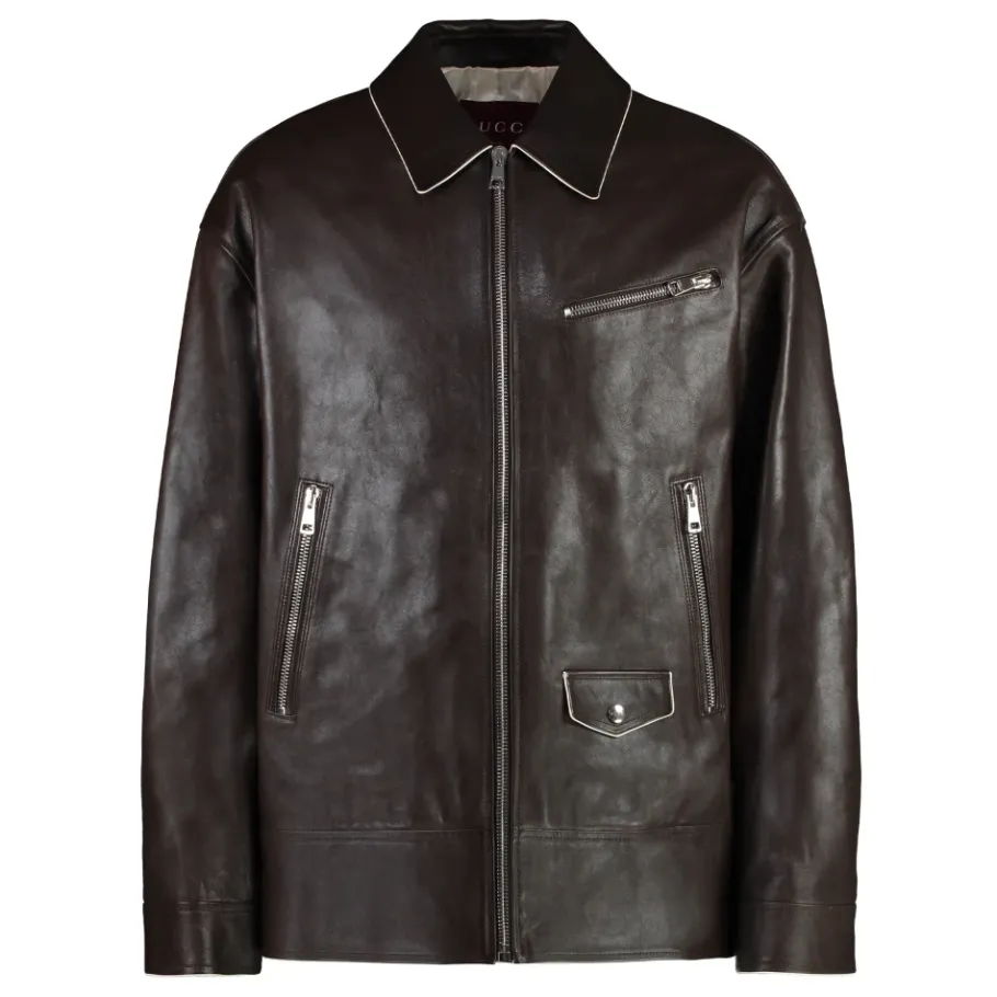 Gucci Kalfsleren Jas-Heren Jassen