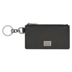Dolce & Gabbana Kalfsleren Kaarthouder met Ring en Logo Tag-Heren Portefeuilles