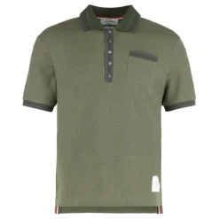 Thom Browne Katoenen Gebreide Polo-Heren Shirts