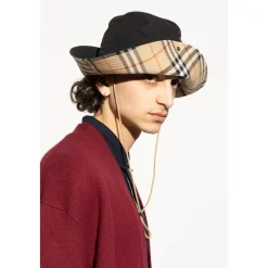 Burberry Katoenen muts met strikjes-Heren Hoeden