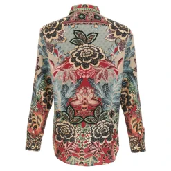 Etro Katoenen overhemd met geplaatste print-Heren Overhemden