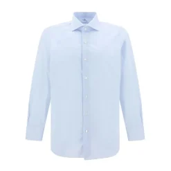 Finamore Katoenen overhemd met knoopsluiting en verstelbare manchetten-Heren Overhemden