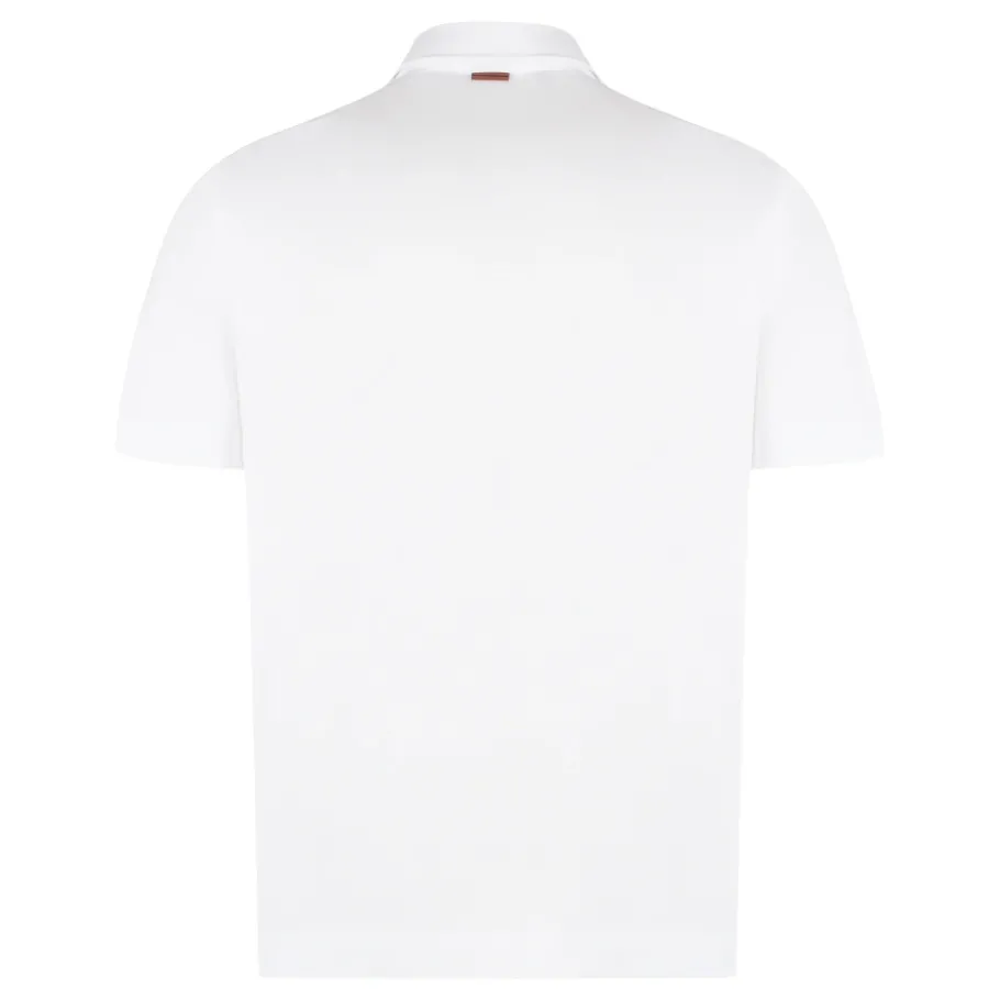 Zegna Katoenen Piqué Poloshirt met Korte Mouwen-Heren Shirts