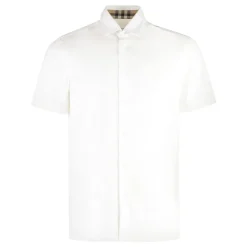 Burberry Katoenen shirt met korte mouwen-Heren Overhemden