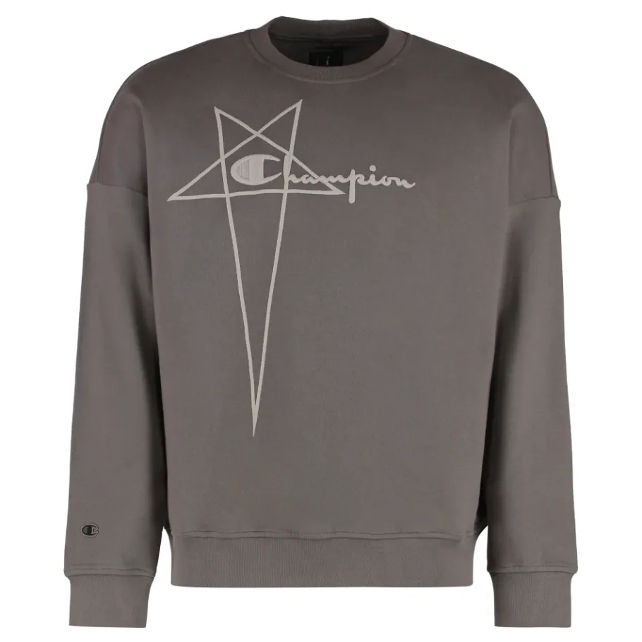 Rick Owens Katoenen sweatshirt met ronde hals-Heren Truien & Vesten