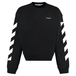 Off White Katoenen sweatshirt met ronde hals-Heren Truien & Vesten