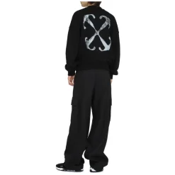 Off White Katoenen sweatshirt met ronde hals-Heren Truien & Vesten