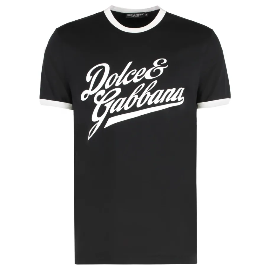 Dolce & Gabbana Katoenen T-shirt met Flockprint-Heren Shirts