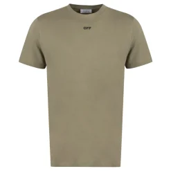 Off White Katoenen T-shirt met ronde hals-Heren Shirts