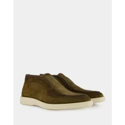 Santoni Khaki Suede Desert Boots-Heren Laarzen