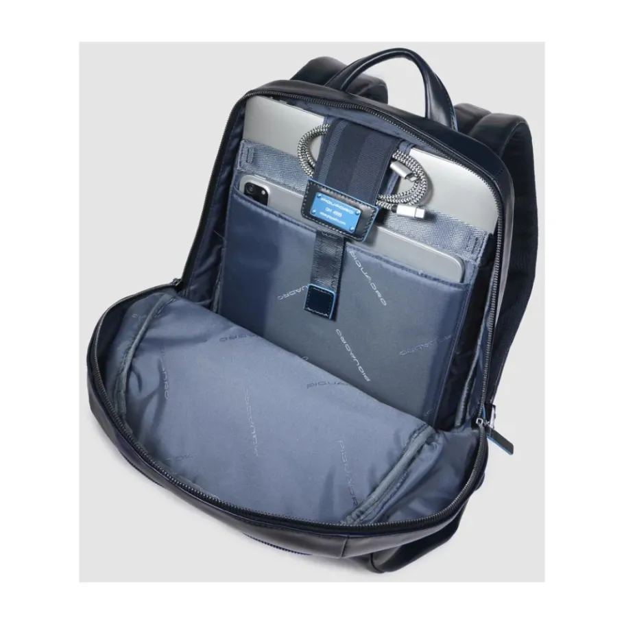 Piquadro Kleine rugzak voor 14 inch computer en iPad-Heren Rugzakken
