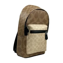 Coach Kleur Blok Leren Sling Pack Rugzak-Heren Rugzakken