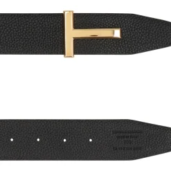 Tom Ford Korrelig Leren Omkeerbare Riem met Goudkleurige Gesp-Heren Riemen
