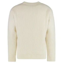 Maison Kitsuné Lange Mouw Geribbelde Wollen Trui-Heren Truien & Vesten