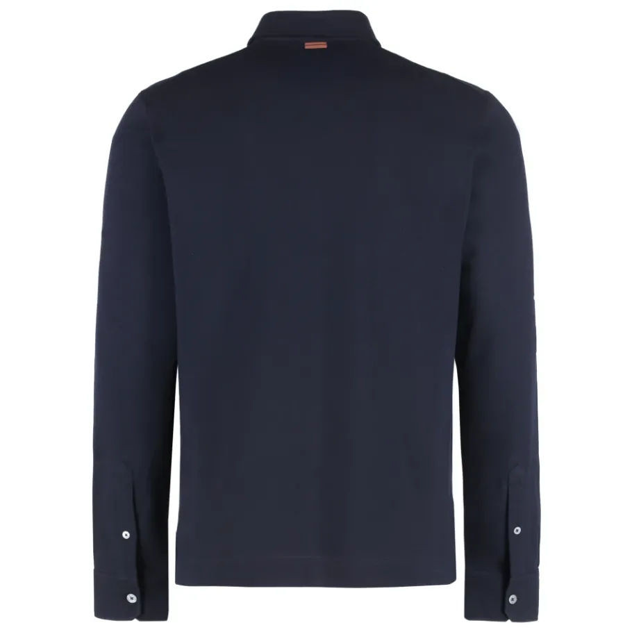 Zegna Lange Mouw Katoenen Polo Shirt-Heren Shirts
