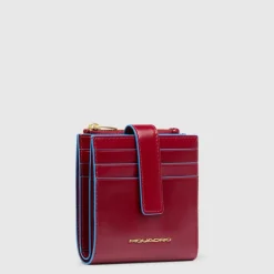 Piquadro Leather women's cardholder with zipped money pocket and RFID protection-Heren Portefeuilles