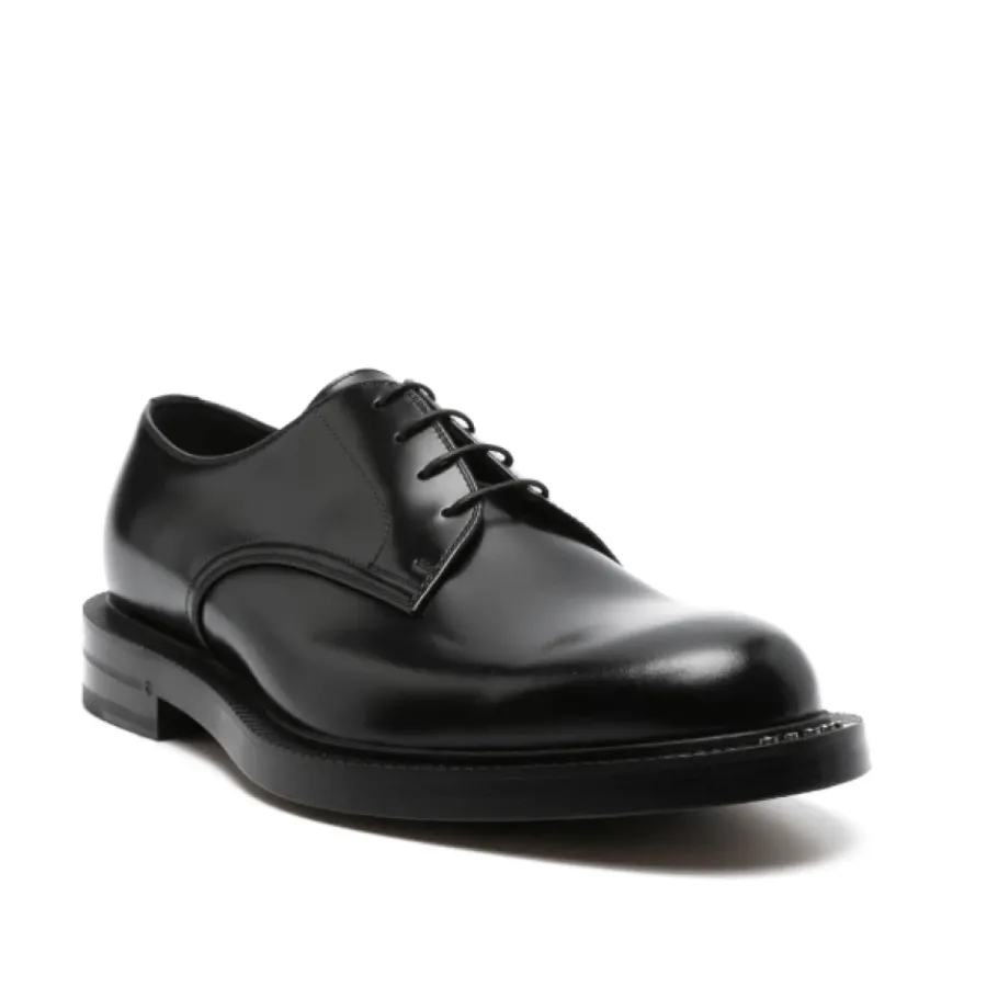 Gucci Leren Derby Schoenen met Logo-Heren Nette Schoenen
