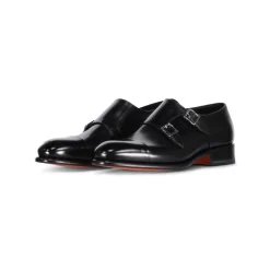Santoni Leren Double Monkstraps-Heren Instappers & Slip Ons|Nette Schoenen