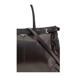 Prada Leren Duffle Tas met Gespen-Heren Tassen