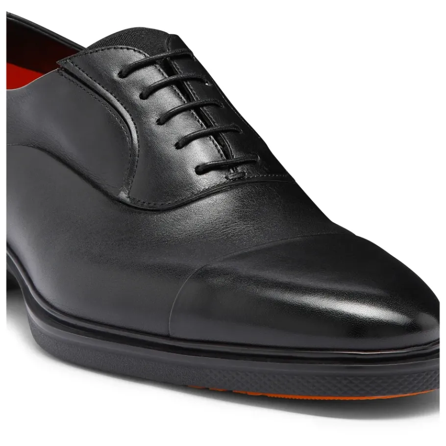 Santoni Leren Easy-On Oxford schoenen-Heren Instappers & Slip Ons|Nette Schoenen