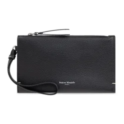 Maison Margiela Leren etui met logo-Heren Portefeuilles