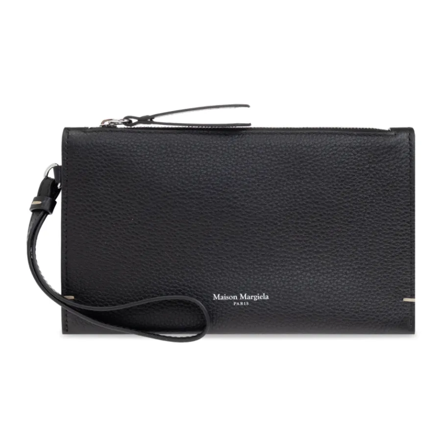 Maison Margiela Leren etui met logo-Heren Portefeuilles