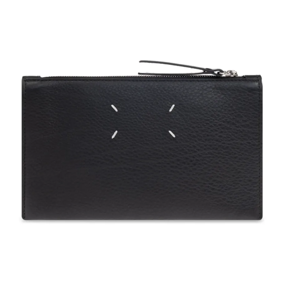 Maison Margiela Leren etui met logo-Heren Portefeuilles