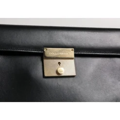 Dolce & Gabbana Leren Logo Plaque Aktetas-Heren Tassen