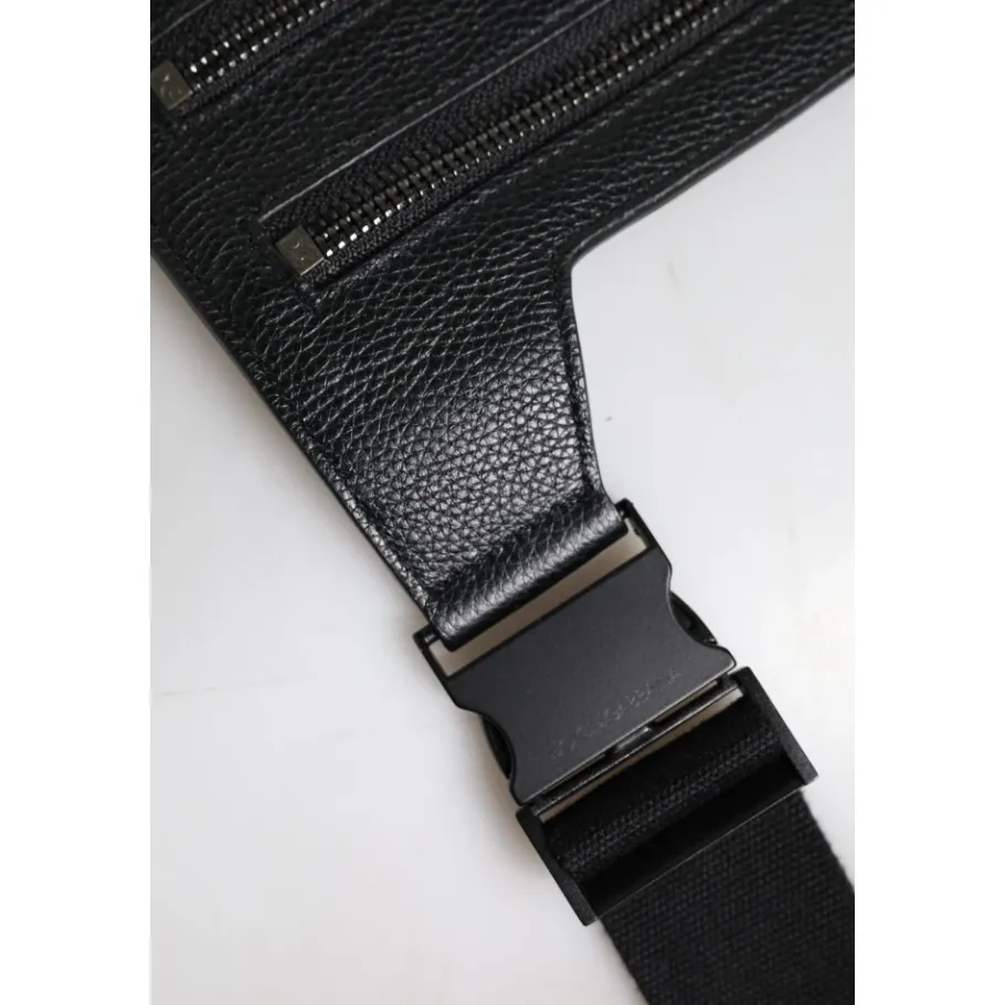 Dolce & Gabbana Leren Messenger Crossbody Tas-Heren Tassen