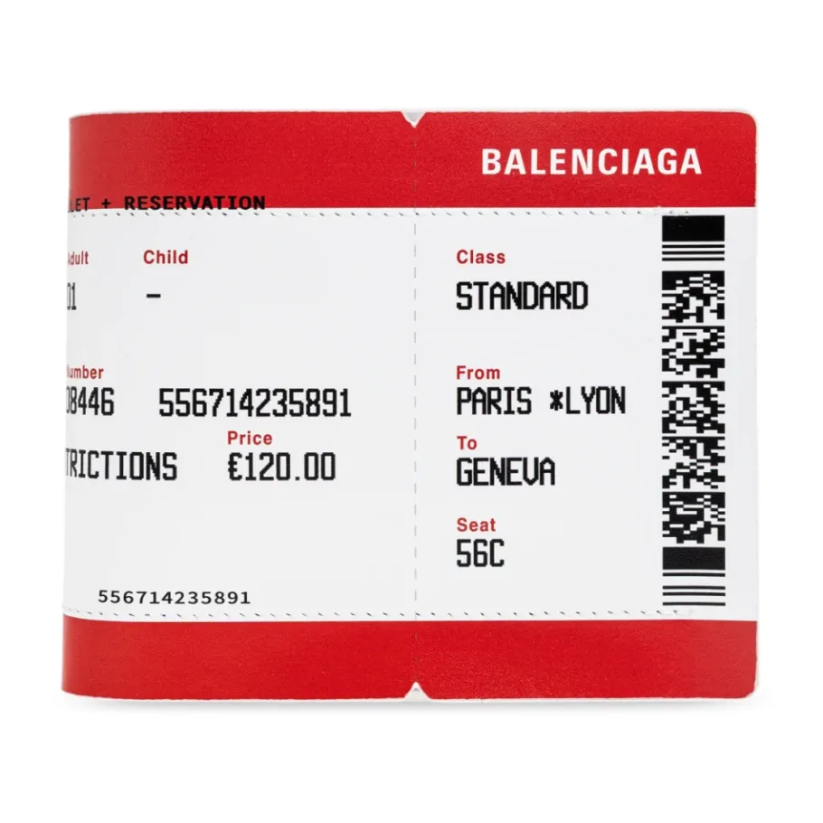 Balenciaga Leren Portemonnee met Print-Heren Portefeuilles