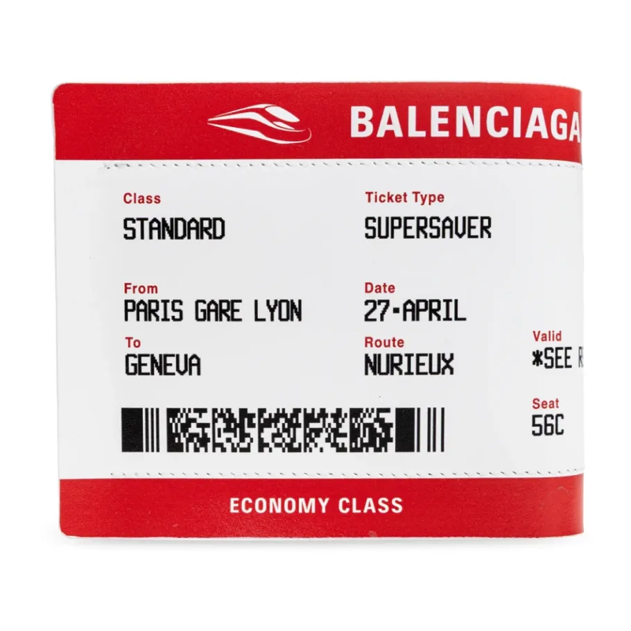 Balenciaga Leren Portemonnee met Print-Heren Portefeuilles