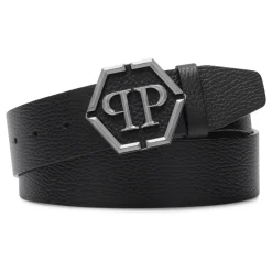 Philipp Plein Leren Riem Hexagon-Heren Riemen