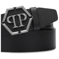 Philipp Plein Leren Riem Hexagon-Heren Riemen