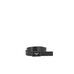 Emporio Armani Leren riem met adelaarsplaat-Heren Riemen
