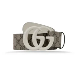 Gucci Leren riem met logo-gesp-Heren Riemen