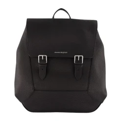 Alexander McQueen Leren rugzak met magnetische sluiting-Heren Rugzakken